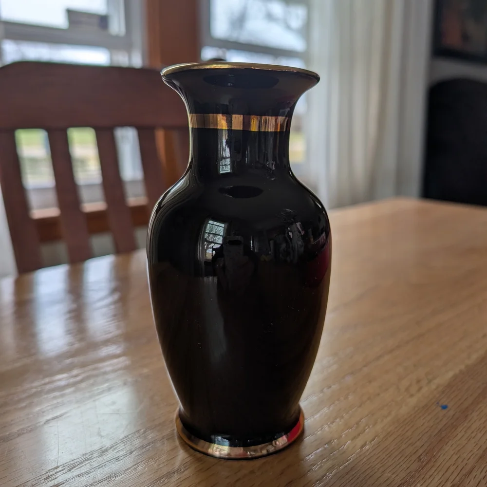 Vintage Art of Chokin Japanese Vase - 24K Gold & Silver Gilded Desert Scene